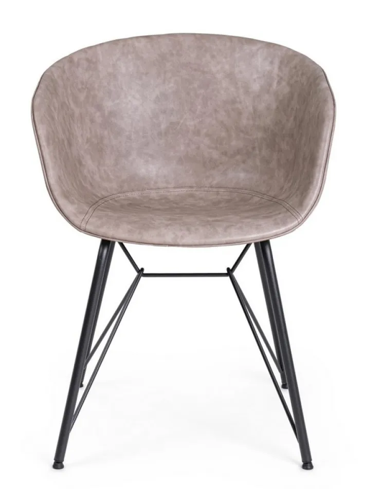 Bizzotto Sedie>SEDIA IN ECOPELLE BEIGE - WARHOL