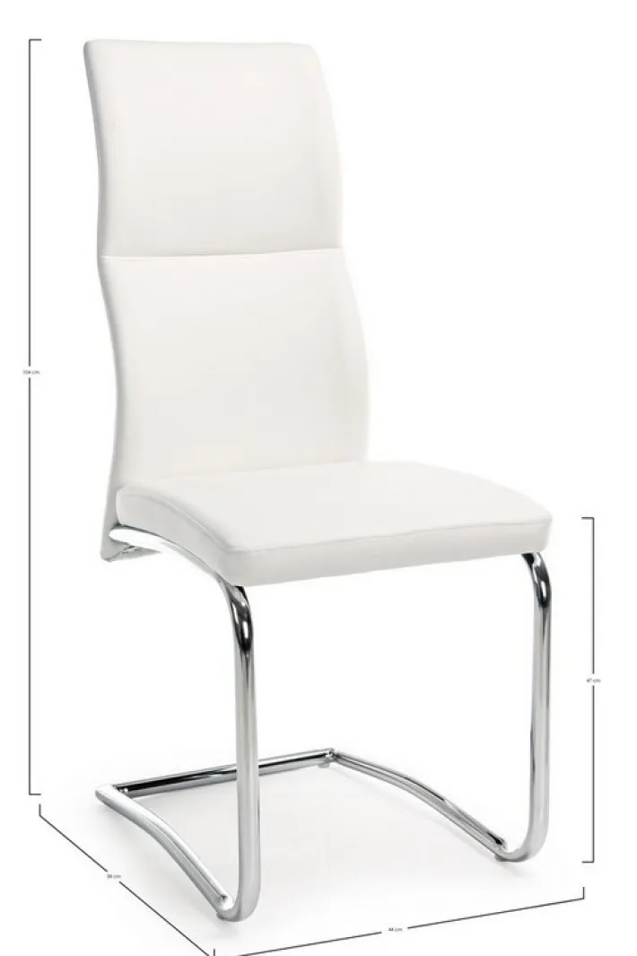 Bizzotto Sedie>SEDIA IN ECOPELLE BIANCA - THELMA