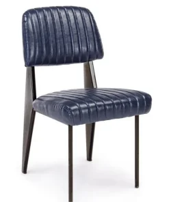 Bizzotto Sedie>SEDIA IN ECOPELLE BLU - NELLY