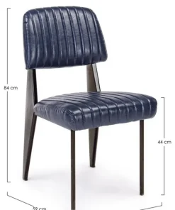 Bizzotto Sedie>SEDIA IN ECOPELLE BLU - NELLY