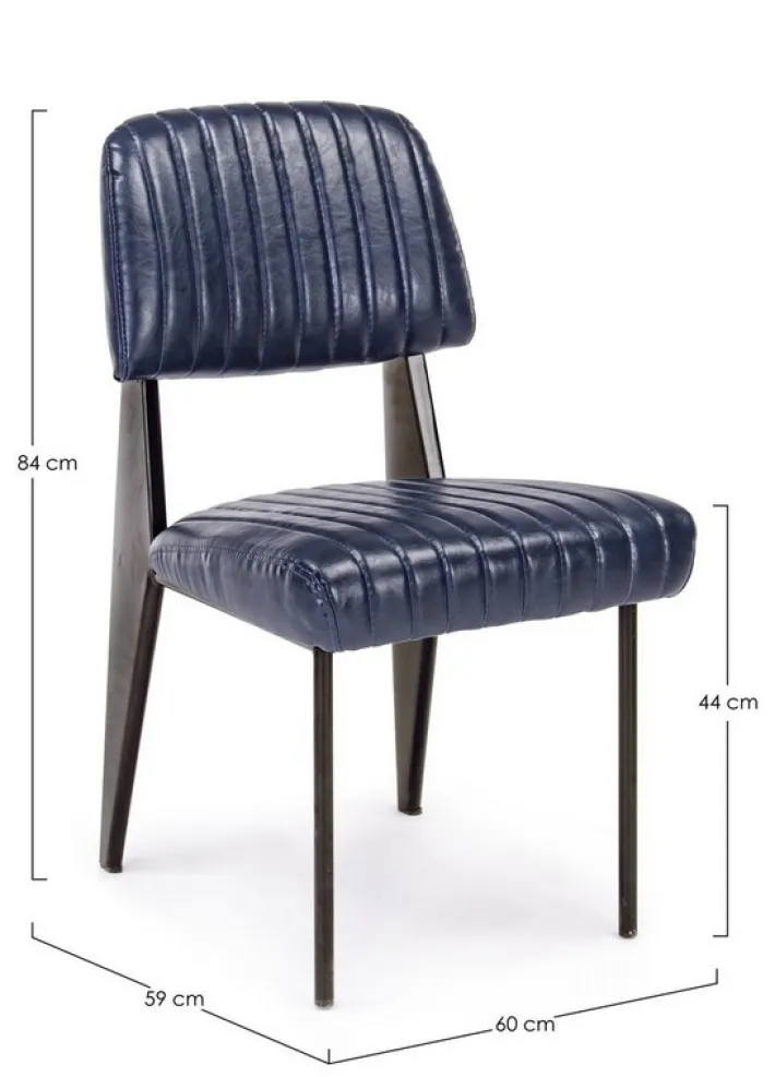Bizzotto Sedie>SEDIA IN ECOPELLE BLU - NELLY