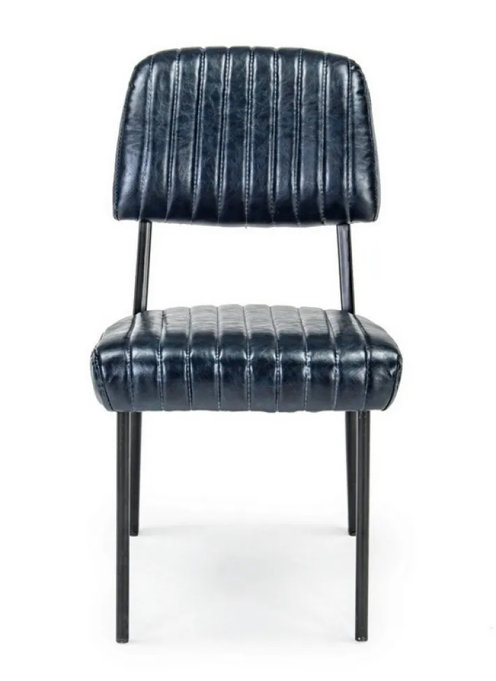 Bizzotto Sedie>SEDIA IN ECOPELLE BLU - NELLY