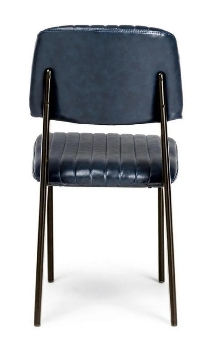 Bizzotto Sedie>SEDIA IN ECOPELLE BLU - NELLY