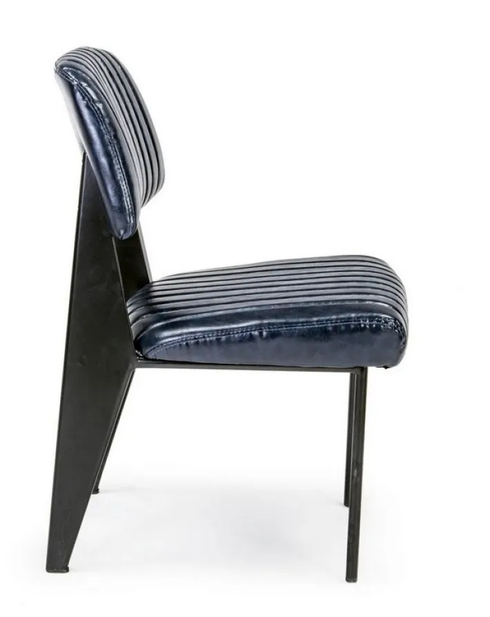 Bizzotto Sedie>SEDIA IN ECOPELLE BLU - NELLY