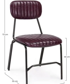 Bizzotto Sedie>SEDIA IN ECOPELLE BORDEAUX - DEBBIE