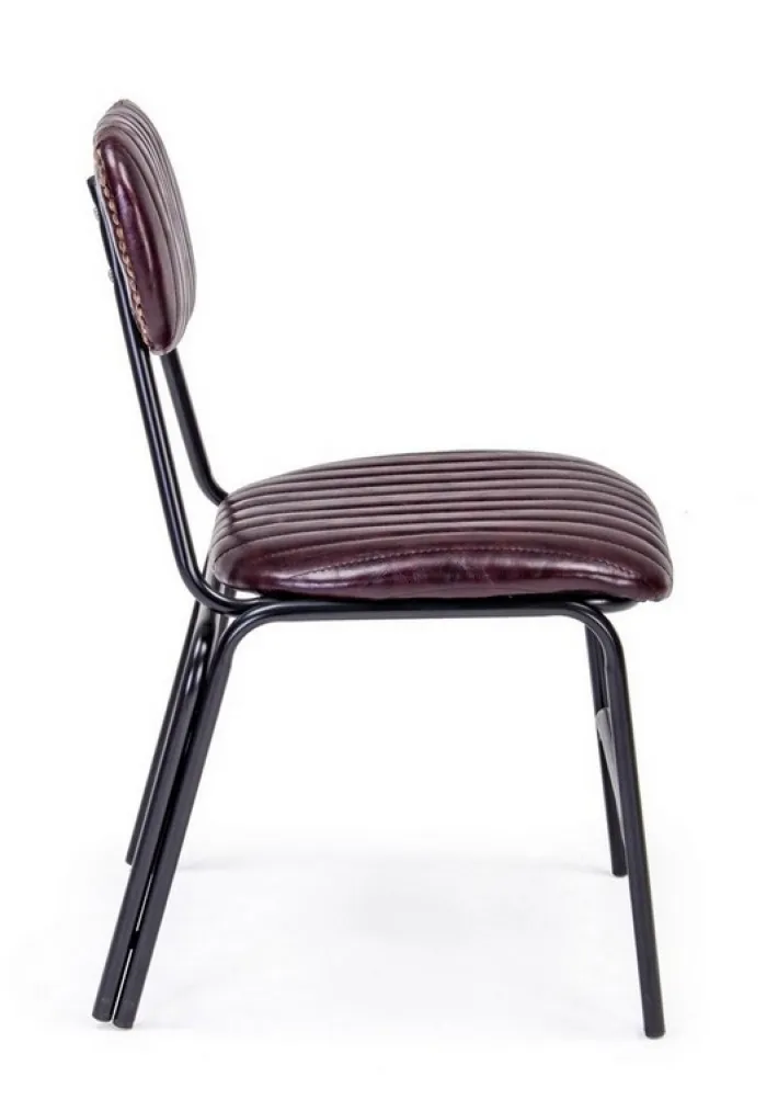 Bizzotto Sedie>SEDIA IN ECOPELLE BORDEAUX - DEBBIE