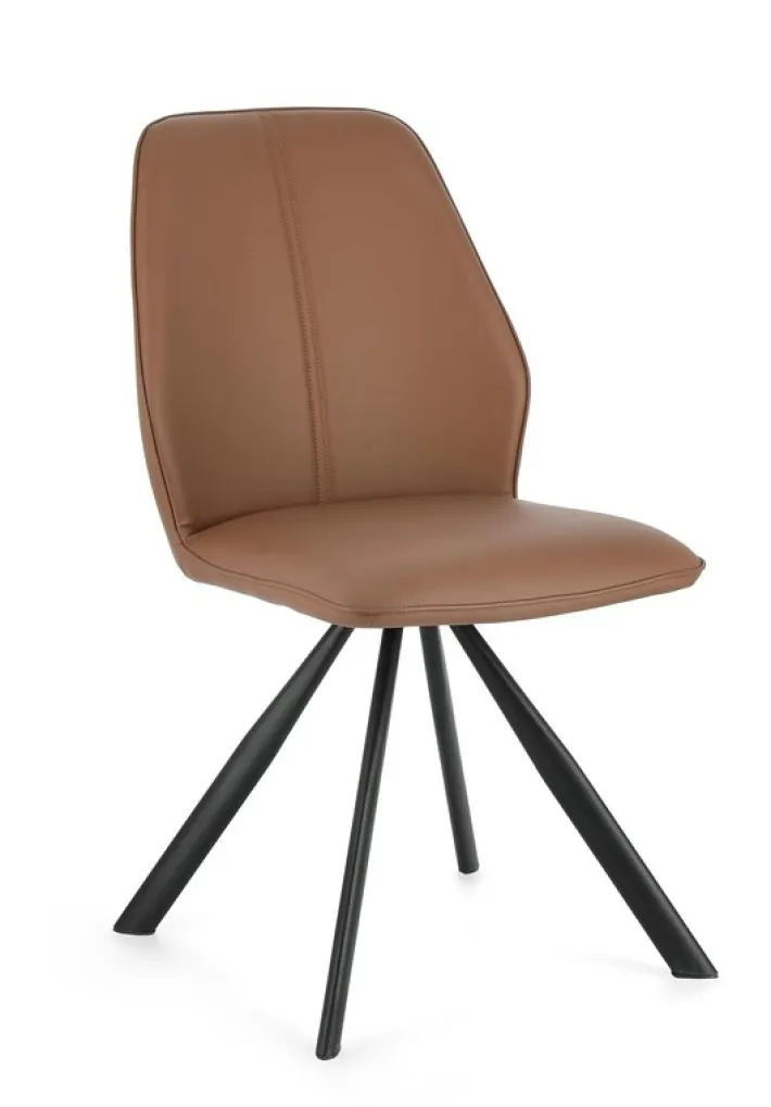 Bizzotto Sedie>SEDIA IN ECOPELLE COGNAC - MAXWELL