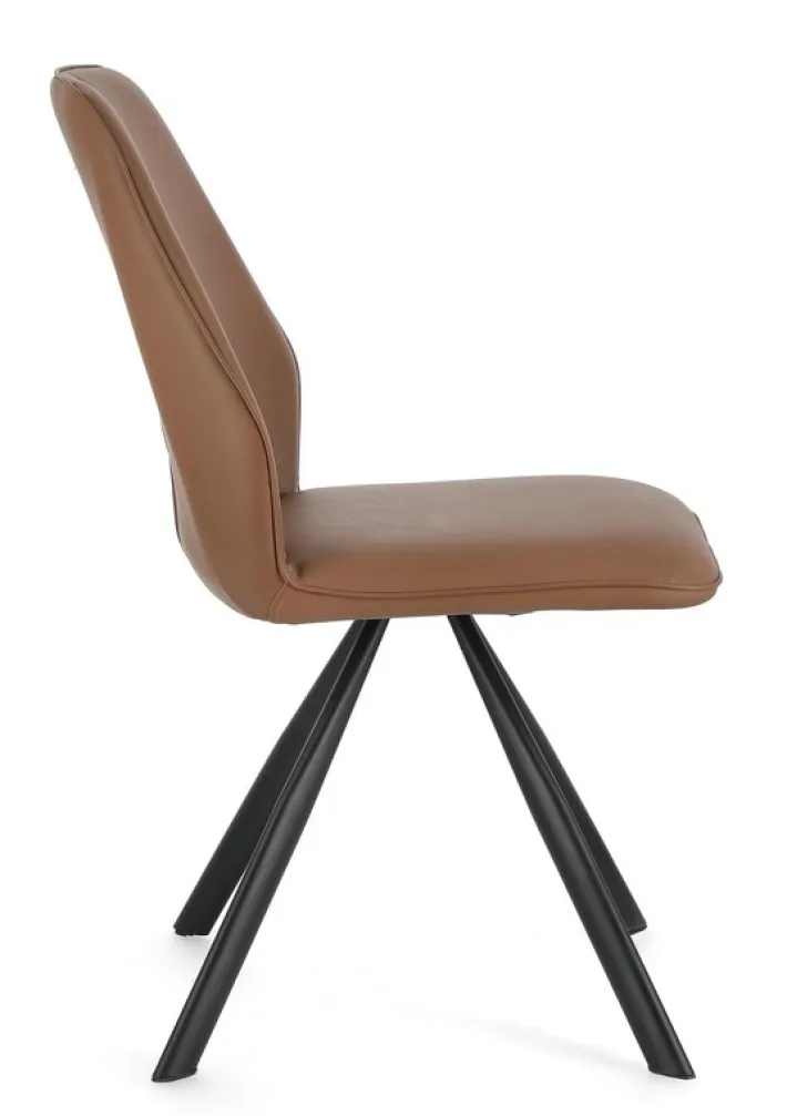 Bizzotto Sedie>SEDIA IN ECOPELLE COGNAC - MAXWELL