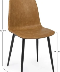 Bizzotto Sedie>SEDIA IN ECOPELLE COLOR CUOIO - KYRA