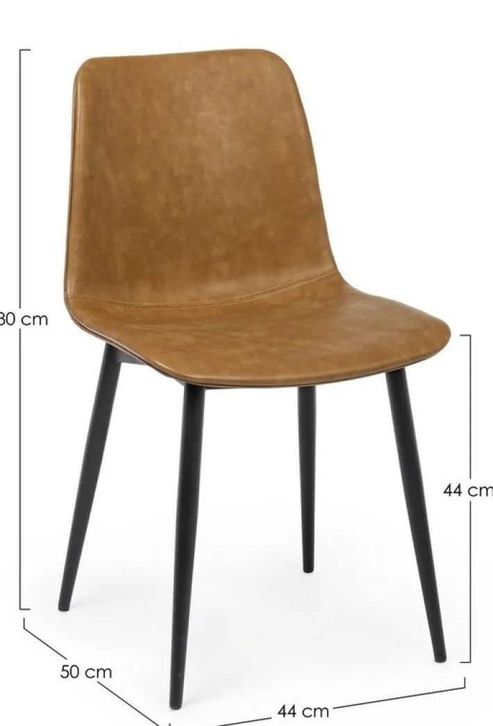 Bizzotto Sedie>SEDIA IN ECOPELLE COLOR CUOIO - KYRA