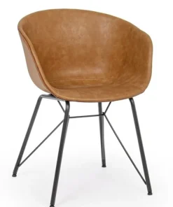 Bizzotto Sedie>SEDIA IN ECOPELLE COLOR CUOIO - WARHOL