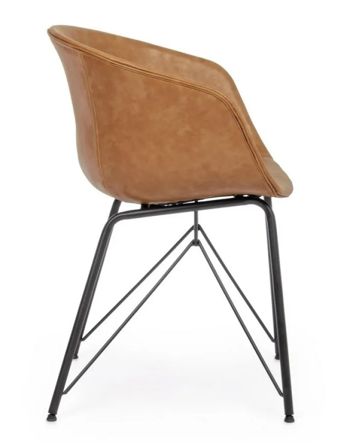 Bizzotto Sedie>SEDIA IN ECOPELLE COLOR CUOIO - WARHOL