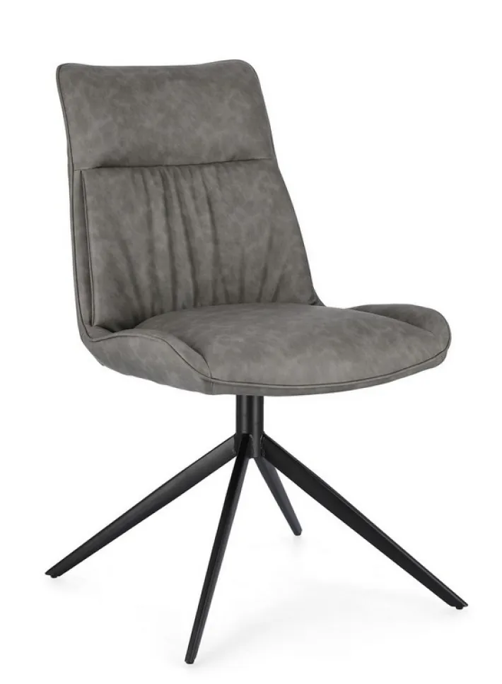 Bizzotto Sedie>SEDIA IN ECOPELLE GRIGIO - JORDAN