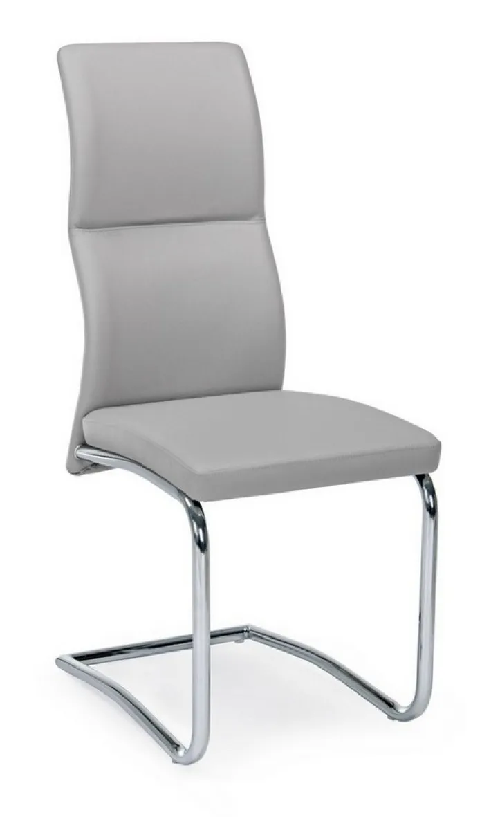 Bizzotto Sedie>SEDIA IN ECOPELLE GRIGIO CHIARO - THELMA