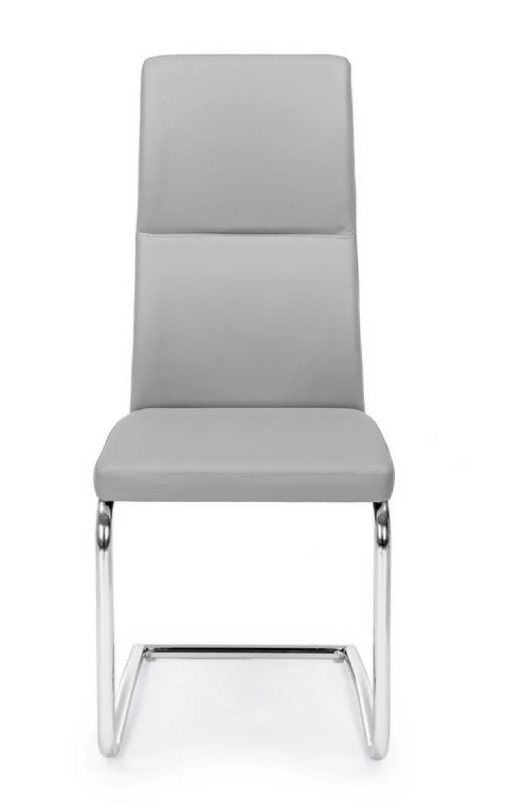 Bizzotto Sedie>SEDIA IN ECOPELLE GRIGIO CHIARO - THELMA