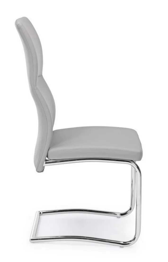 Bizzotto Sedie>SEDIA IN ECOPELLE GRIGIO CHIARO - THELMA