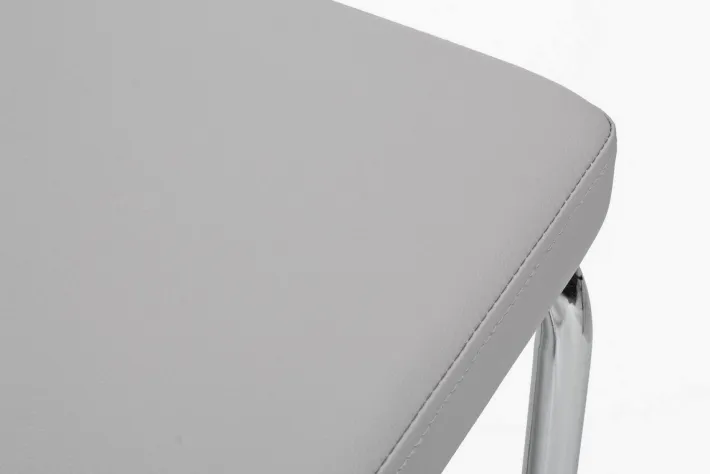 Bizzotto Sedie>SEDIA IN ECOPELLE GRIGIO CHIARO - THELMA