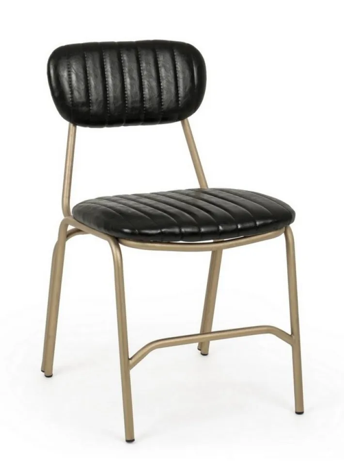 Bizzotto Sedie>SEDIA IN ECOPELLE NERA - ADDY
