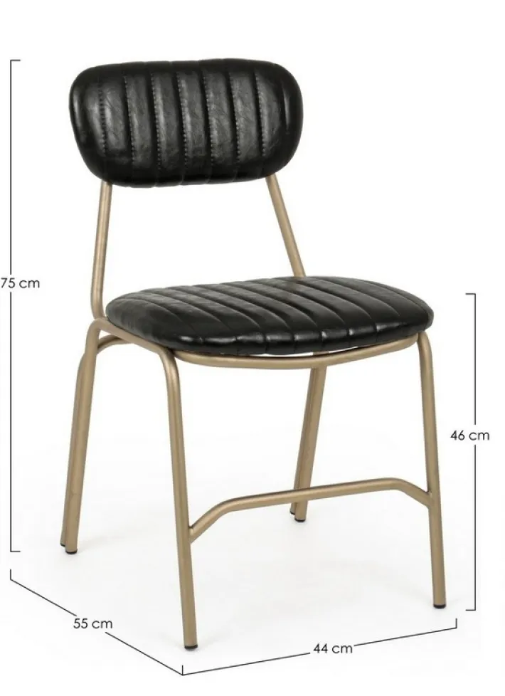 Bizzotto Sedie>SEDIA IN ECOPELLE NERA - ADDY