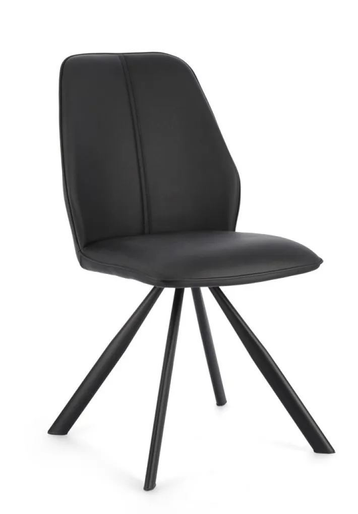 Bizzotto Sedie>SEDIA IN ECOPELLE NERA - MAXWELL