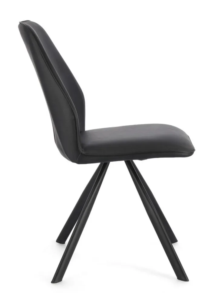Bizzotto Sedie>SEDIA IN ECOPELLE NERA - MAXWELL