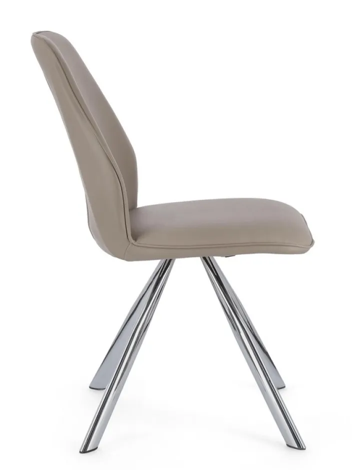 Bizzotto Sedie>SEDIA IN ECOPELLE TORTORA - MAXWELL