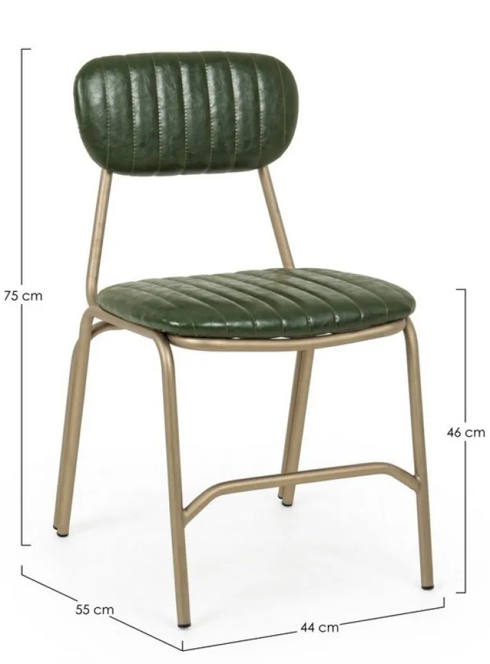 Bizzotto Sedie>SEDIA IN ECOPELLE VERDE SCURO - ADDY