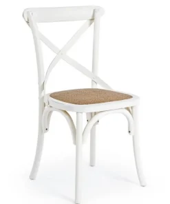 Bizzotto Sedie>SEDIA IN LEGNO BIANCA - CROSS