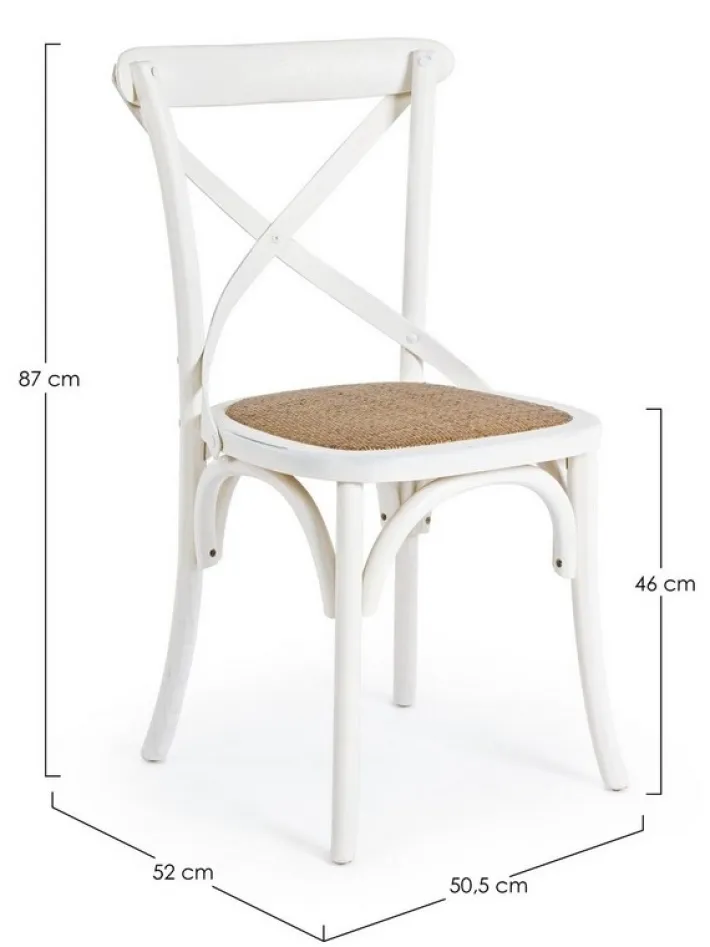 Bizzotto Sedie>SEDIA IN LEGNO BIANCA - CROSS