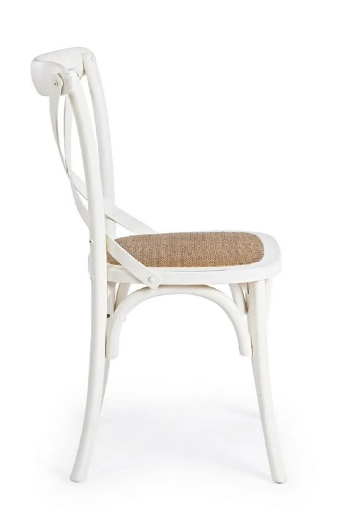 Bizzotto Sedie>SEDIA IN LEGNO BIANCA - CROSS