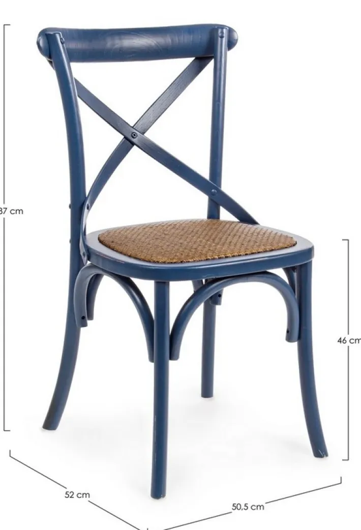 Bizzotto Sedie>SEDIA IN LEGNO BLU - CROSS