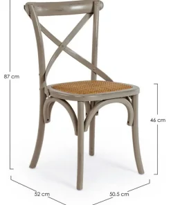 Bizzotto Sedie>SEDIA IN LEGNO GRIGIO SCURO - CROSS