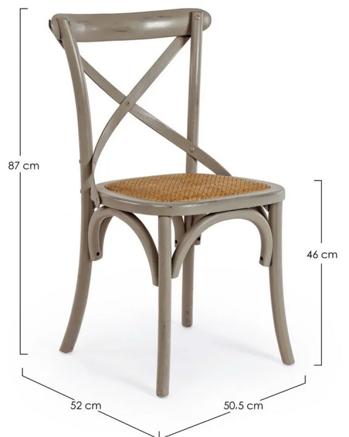 Bizzotto Sedie>SEDIA IN LEGNO GRIGIO SCURO - CROSS