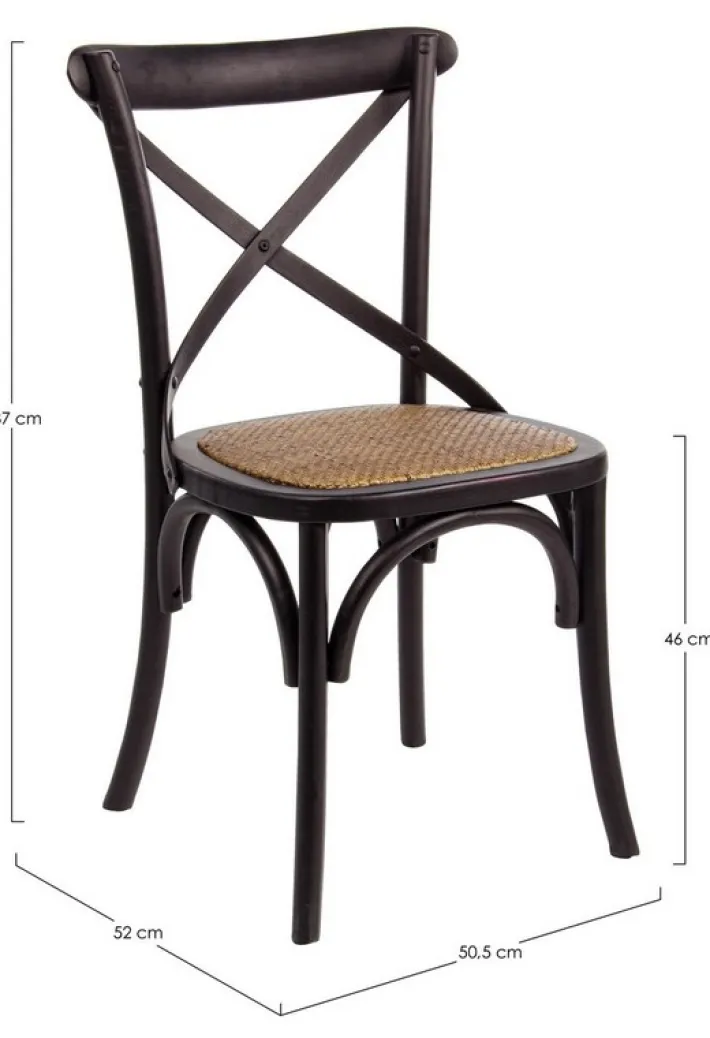 Bizzotto Sedie>SEDIA IN LEGNO NERA - CROSS