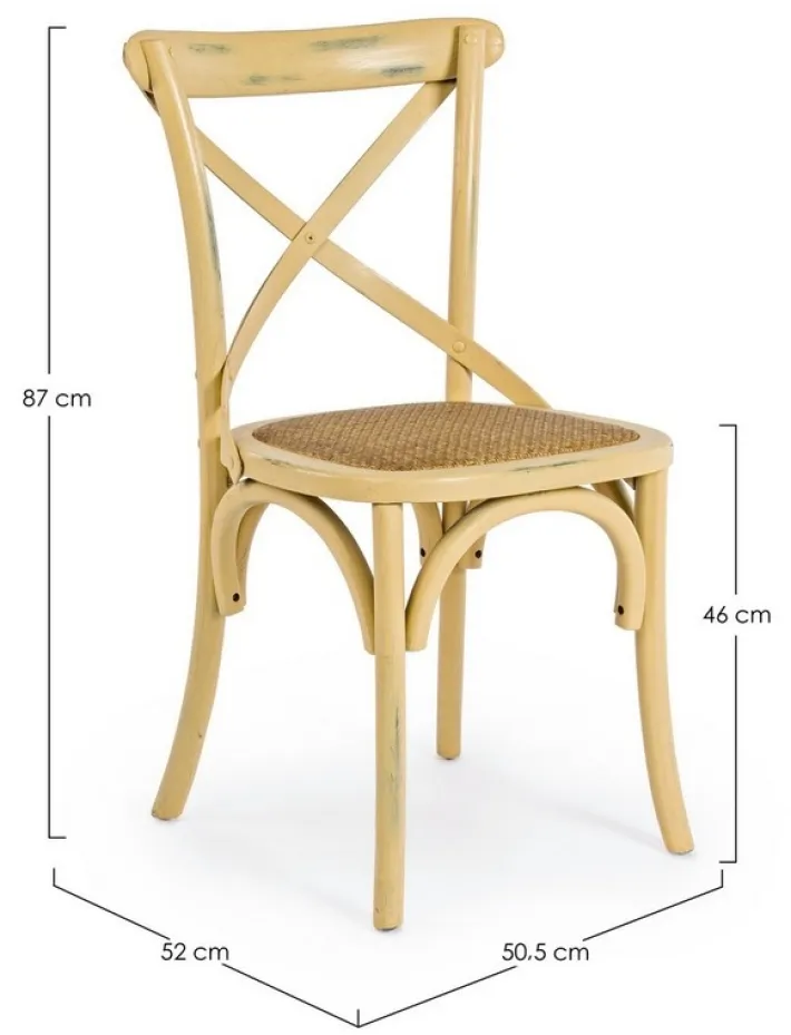Bizzotto Sedie>SEDIA IN LEGNO OCRA - CROSS