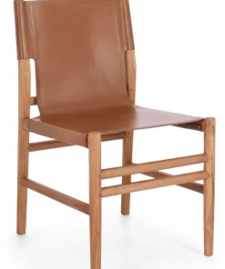 Bizzotto Sedie>SEDIA IN PELLE COGNAC - CAROLINE