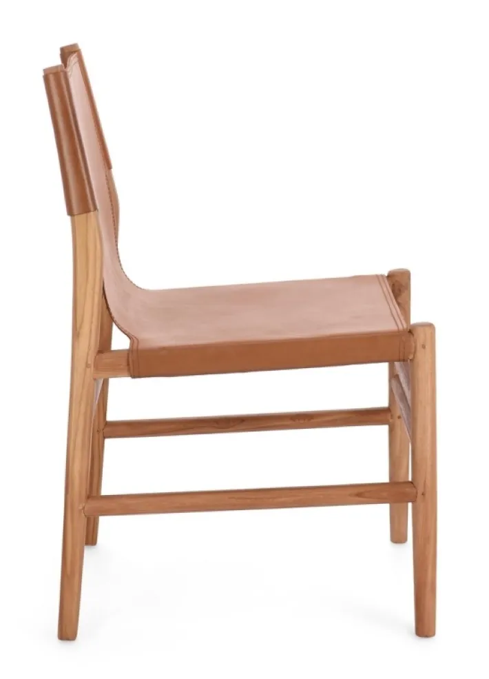 Bizzotto Sedie>SEDIA IN PELLE COGNAC - CAROLINE