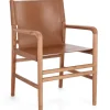Bizzotto Sedie>SEDIA IN PELLE CON BRACCIOLI COGNAC - CAROLINE
