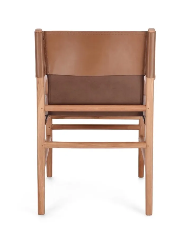 Bizzotto Sedie>SEDIA IN PELLE CON BRACCIOLI COGNAC - CAROLINE