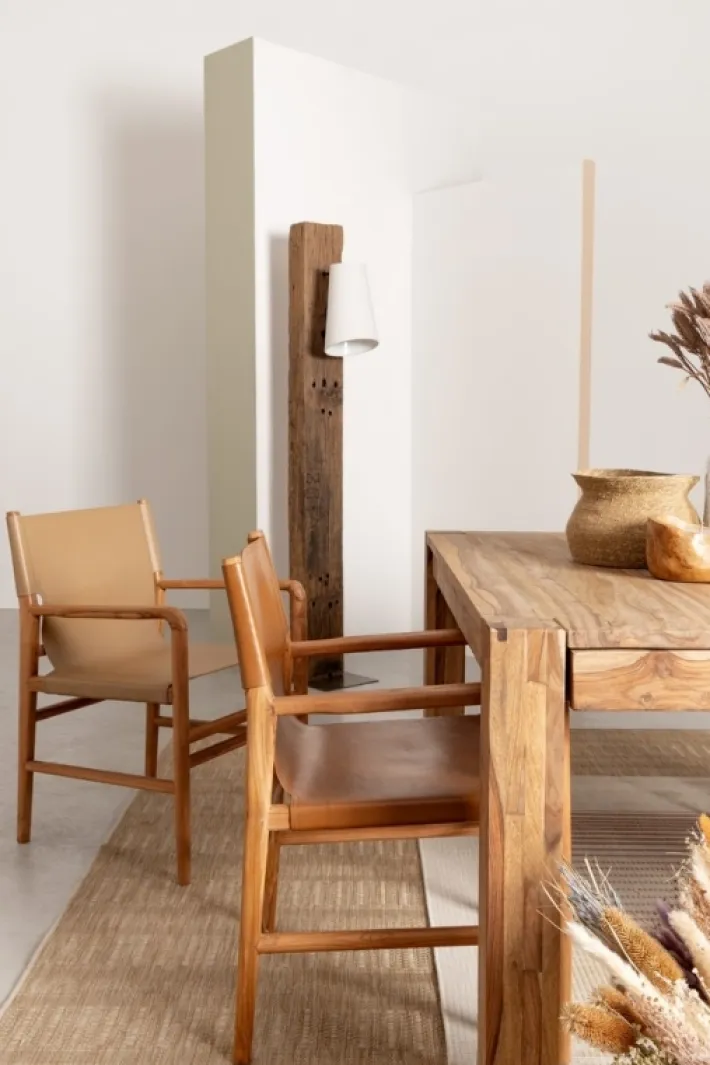 Bizzotto Sedie>SEDIA IN PELLE CON BRACCIOLI COGNAC - CAROLINE