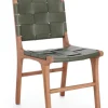 Bizzotto Sedie>SEDIA IN PELLE VERDE - JOANNA