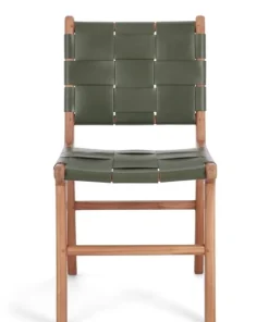 Bizzotto Sedie>SEDIA IN PELLE VERDE - JOANNA