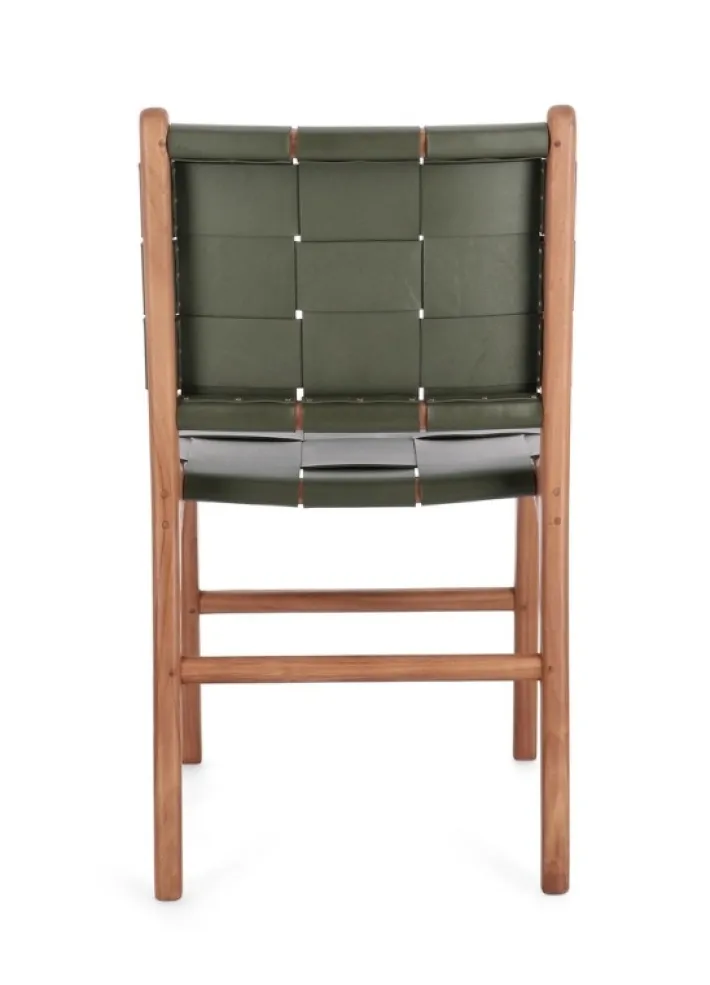 Bizzotto Sedie>SEDIA IN PELLE VERDE - JOANNA