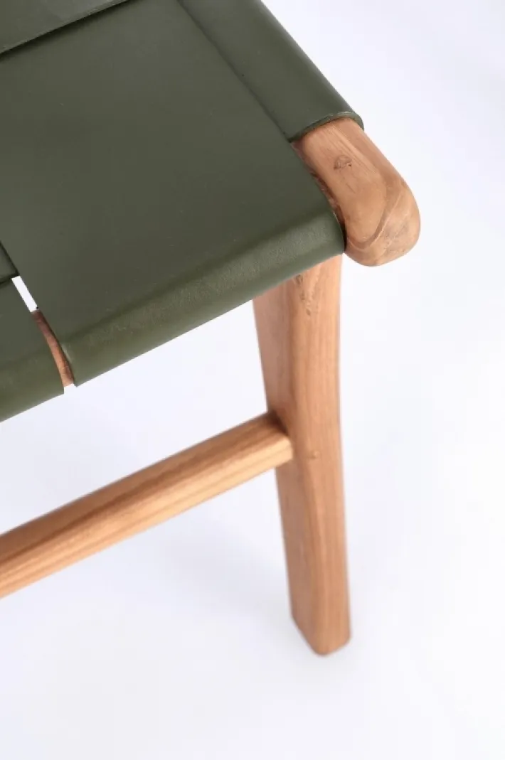 Bizzotto Sedie>SEDIA IN PELLE VERDE - JOANNA