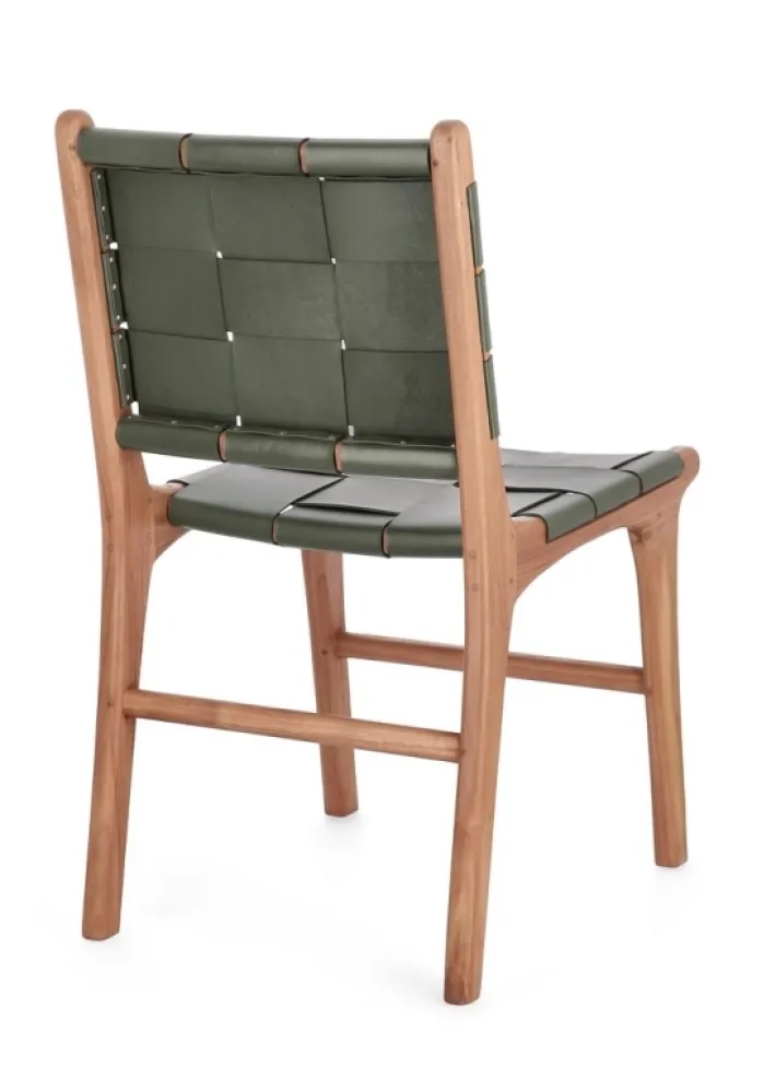 Bizzotto Sedie>SEDIA IN PELLE VERDE - JOANNA
