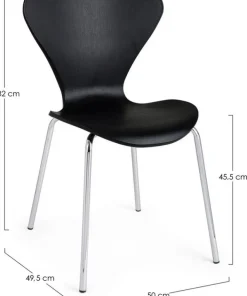 Bizzotto Sedie>SEDIA IN PLASTICA NERA - TESSA