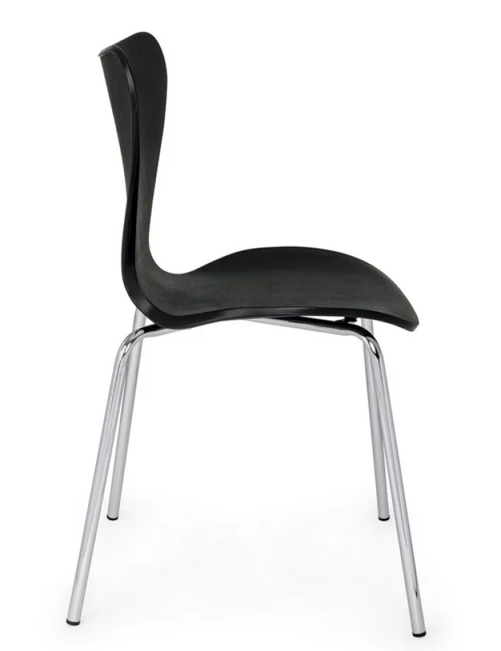 Bizzotto Sedie>SEDIA IN PLASTICA NERA - TESSA