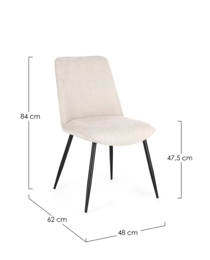 Bizzotto Sedie>SEDIA IN TESSUTO BEIGE - CORA