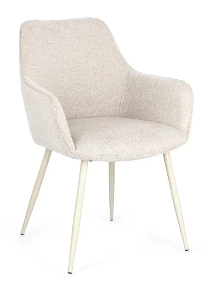 Bizzotto Sedie>SEDIA IN TESSUTO BEIGE - CORA