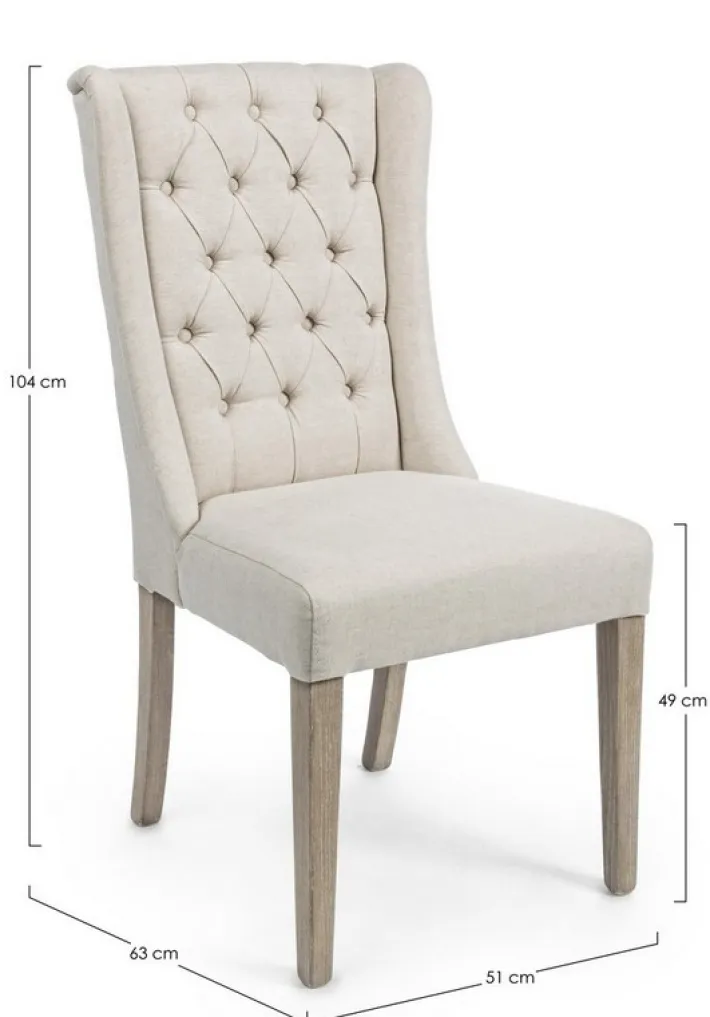 Bizzotto Sedie>SEDIA IN TESSUTO BEIGE - COLUMBIA